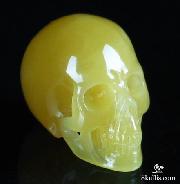 Baltic Amber Carved Crystal Skull, Realistic
