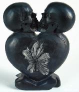 LOVE NEVER DIES Chrysanthemum Stone Carved Crystal Skulls