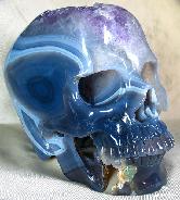 LIFESIZED Geode Agate Carved Crystal Skull, Super Realistic
