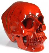 Huge 5.1" Red Jasper Carved Crystal Skull, Super Realistic