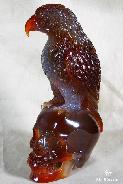 July 4, 2014 ACSAD (A Crystal Skull a Day) - Yearning for Freedom - Carnelian Carved Crystal Skull and Eagle Sculpture