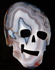 7.0" Agate Carved Crystal Slice Skull