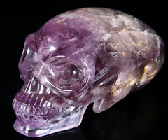 GIANT 8.8" Amethyst Carved Crystal Skull