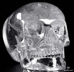 Giant 8.3" Quartz Rock Crystal Carved Mitchell-Hedges Crystal Skull Replica, Skull of Doom