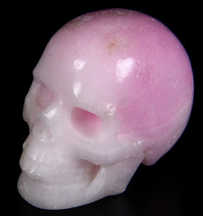 2.4" Pink Aragonite Carved Crystal Skull, Realistic