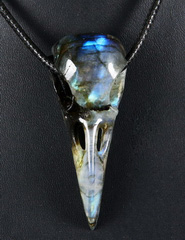 2.2" Labradorite Carved Crystal Skull Pendant