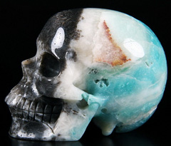 Huge 4.5" Chinese Amazonite Carved Crystal Skull, Realistic