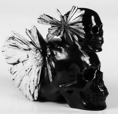 Sept 9, 2014 ACSAD (A Crystal Skull a Day) - The Flowering of Consciousness - Chrysanthemum Stone Carved Crystal Skull Sculpture
