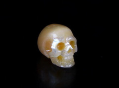 0.3" Pearl Carved Crystal Skull, Realistic