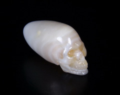 0.7" Pearl Carved Crystal Skull, Realistic