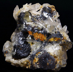 Mineral Specimen 5.5" Specularite and Quartz Carved Crystal Skull, Realistic