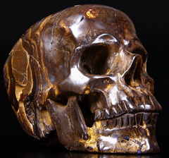 Huge 5.9 Matrix Opal Carved Crystal Skull, Super Realistic