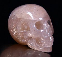 0.7" Moonstone Carved Crystal Skull, Realistic