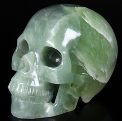 Huge 5.1" New Jade Carved Crystal Skull, Realistic