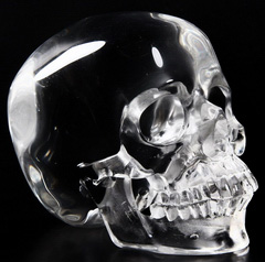HUGE 5.9" Glass Carved Crystal Skull, Super Realistic