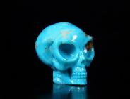 Top Quality! 0.7" Turquoise Carved Crystal Alien Skull
