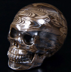 2.1" Coffee Stone Carved Crystal Skull, Realistic