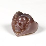 Ring Inside Diameter 8 (18.1 mm) Agate Carved Crystal Skull Ring, Crystal Healing