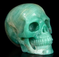 2.4" Chinese Amazonite Carved Crystal Skull, Realistic