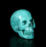 Gemstone 0.7" Turquoise Carved Crystal Skull, Realistic, Crystal Healing