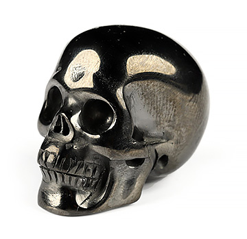1.1" Graphite Carved Crystal Skull, Realistic