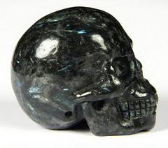 2.0" Russian Astrophylite Carved Crystal Skull, Realistic