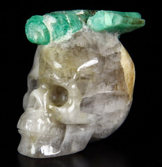 Gemstone 1.8" Emerald Carved Crystal Skull