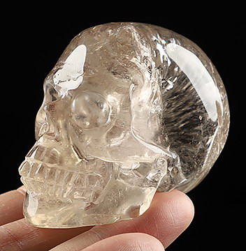 2.5" Smoky Quartz Rock Crystal Carved Crystal Skull, Realistic, Crystal Healing