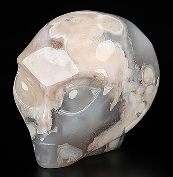 2.0" Sakura Agate Star Being Female Alien Crystal Skull Companion,Reiki Healing Stone Statue