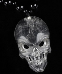 Inside Diameter(380 mm) Quartz Rock Crystal Carved Crystal Skull Pendant, Realistic