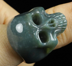 Ring Inside Diameter7(18 mm) Bloodstone Carved Crystal Skull, Crystal Healing