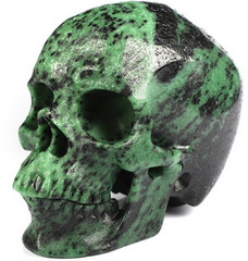 5.0" Ruby Zoisite Hand Carved Crystal Skull, Super Realistic, Crystal Healing
