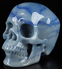 Huge 5.0" Blue Aventurine Carved Crystal Skull,Super Realistic, Crystal Healing