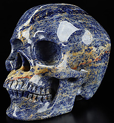 Huge 5.1" Sodalite Carved Crystal Skull,Super Realistic, Crystal Healing