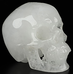Huge 5.0" Quartz Rock Crystal Carved Crystal Skull,Super Realistic, Crystal Healing