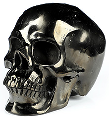 Huge 5.1" Jet Carved Crystal Skull,Super Realistic, Crystal Healing