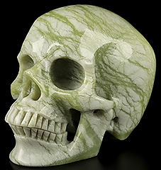 Huge 5.0" Chinese Picasso Jasper Carved Crystal Skull,Super Realistic, Crystal Healing