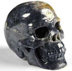 Gemstone 2.4" Sapphire Corundum Carved Crystal Skull,Realistic, Crystal Healing