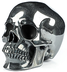 Huge 5.2" Hematite Carved Crystal Skull,Super Realistic, Crystal Healing