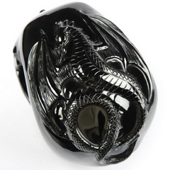 5.3" Black Obsidian Carved Crystal Skull,Super Realistic, Crystal Healing