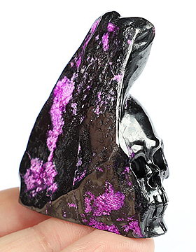 Gemstone 2.0" Sugilite Carved Crystal Skull, Realistic