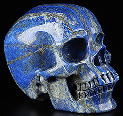 GEMSTONE Huge 5.1" Lapis Lazuli Carved Crystal Skull,Super Realistic, Crystal Healing