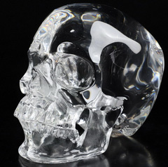 Huge 5.1" K9 Crystal Carved Crystal Skull,Super Realistic, Crystal Healing