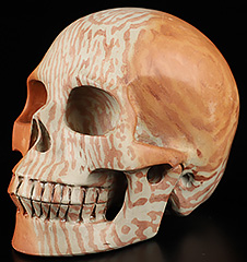 Huge 5.0" Australian Print Stone Carved Crystal Skull,Realistic, Crystal Healing