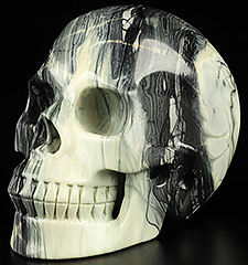 Huge 5.0" Butter Jade Carved Crystal Skull, Crystal Healing