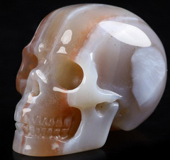 Gemstone 1.8" Mozambique Agate Carved Crystal Skull, Crystal Healing