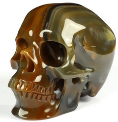 Huge 5.1" Agate Carved Crystal Skull,Super Realistic, Crystal Healing