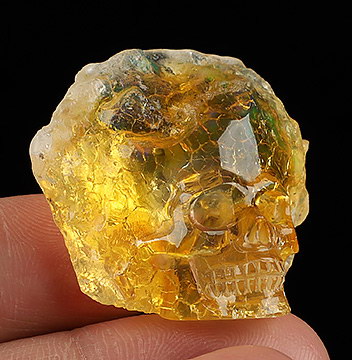 Gemstone 1.3" African Opal Carved Crystal Skull, Crystal Healing
