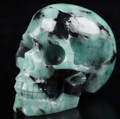 Gemstone 2.0" Emerald Carved Crystal Skull,Realistic, Crystal Healing