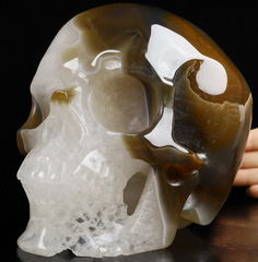 Lifesized 6.7" Agate Carved Crystal Skull,Super Realistic, Crystal Healing